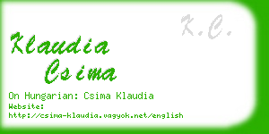 klaudia csima business card